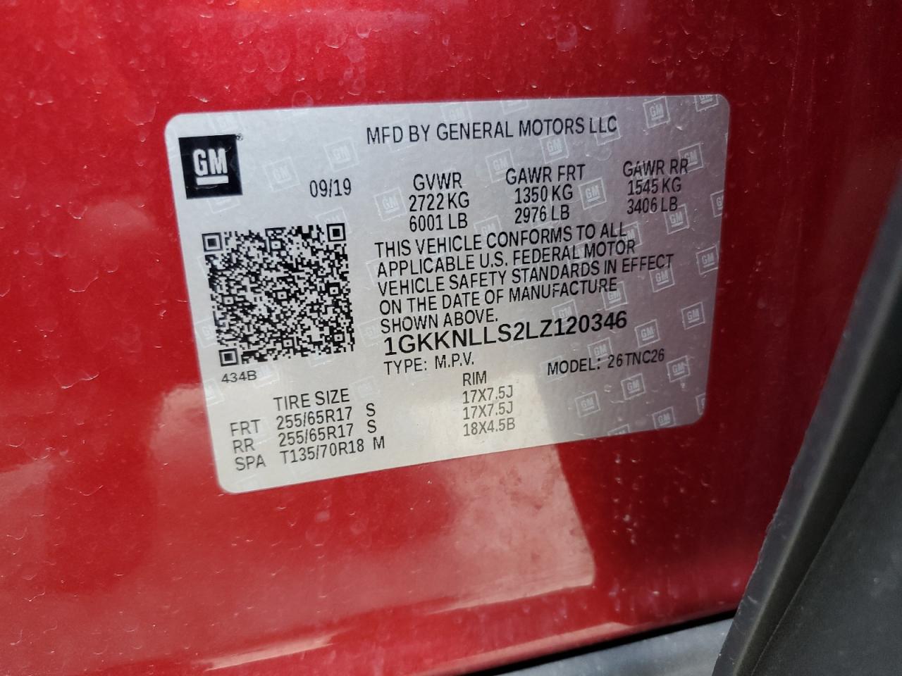 2020 GMC Acadia VIN 1GKKNLLS2LZ120346 Copart auction photo, front end / minor dent/scratches damage thumbnail 15