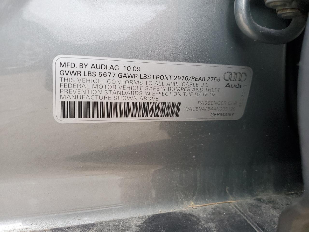 2010 Audi S6 VIN WAUBNAFB4AN035120 Copart auction photo, front end / minor dent/scratches damage thumbnail 15