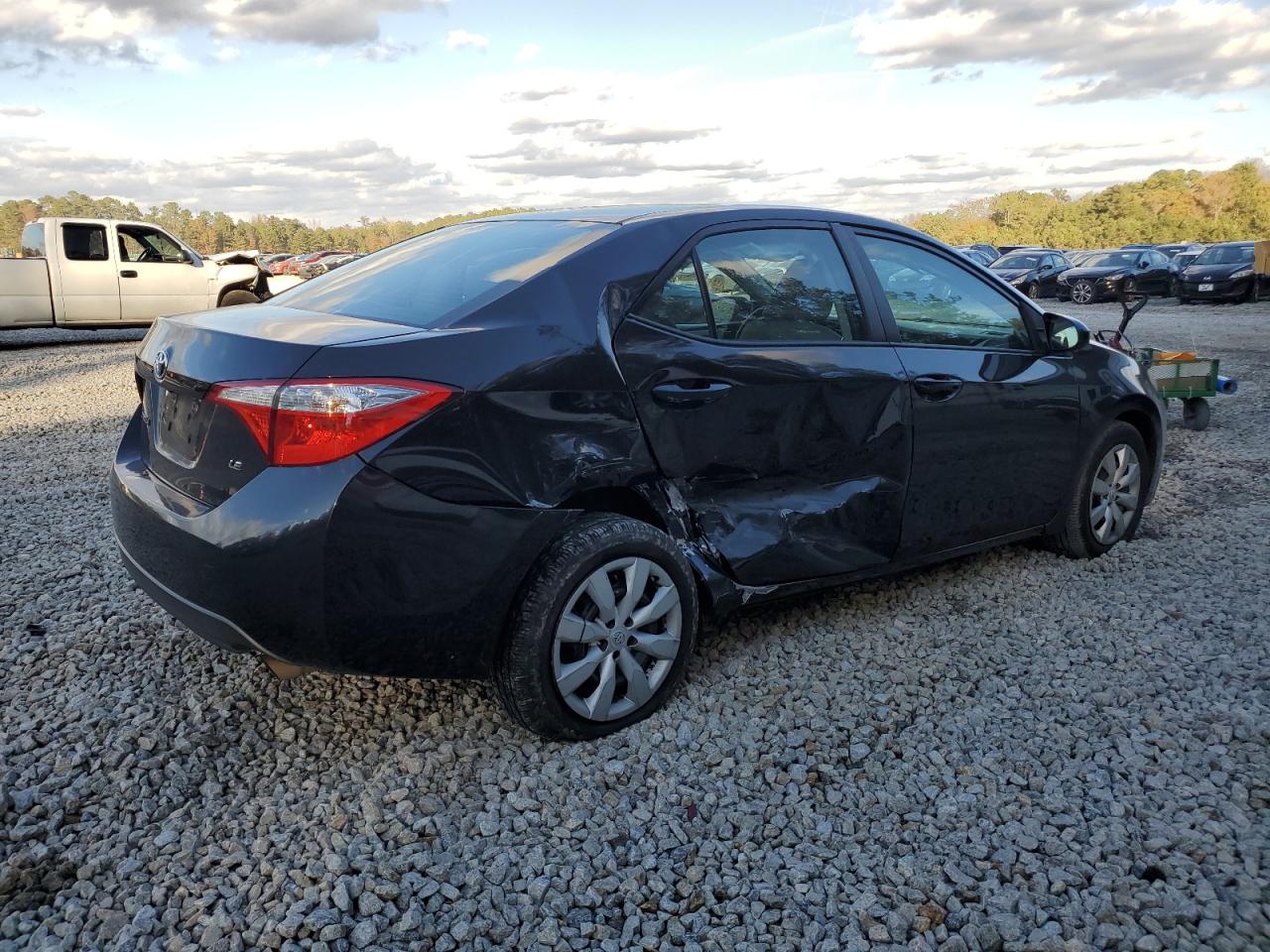 2016 Toyota Corolla VIN 5YFBURHEXGP461451 Copart auction photo, side / rear end damage thumbnail 3