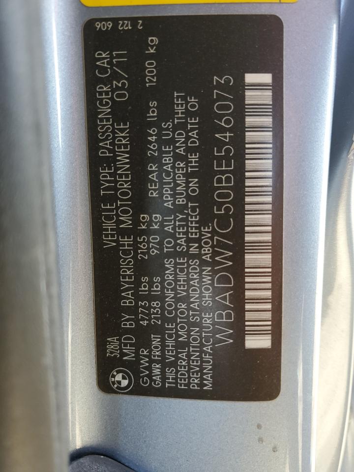 2011 BMW 3er VIN WBADW7C50BE546073 Copart auction photo, side / all over damage thumbnail 14