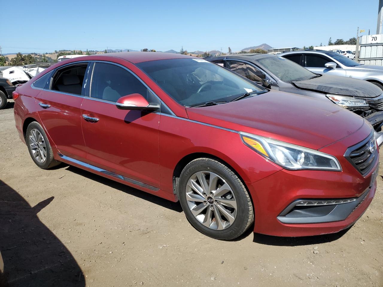 2015 Hyundai Sonata VIN 5NPE34AF4FH193434 Copart auction photo, vandalism damage thumbnail 4