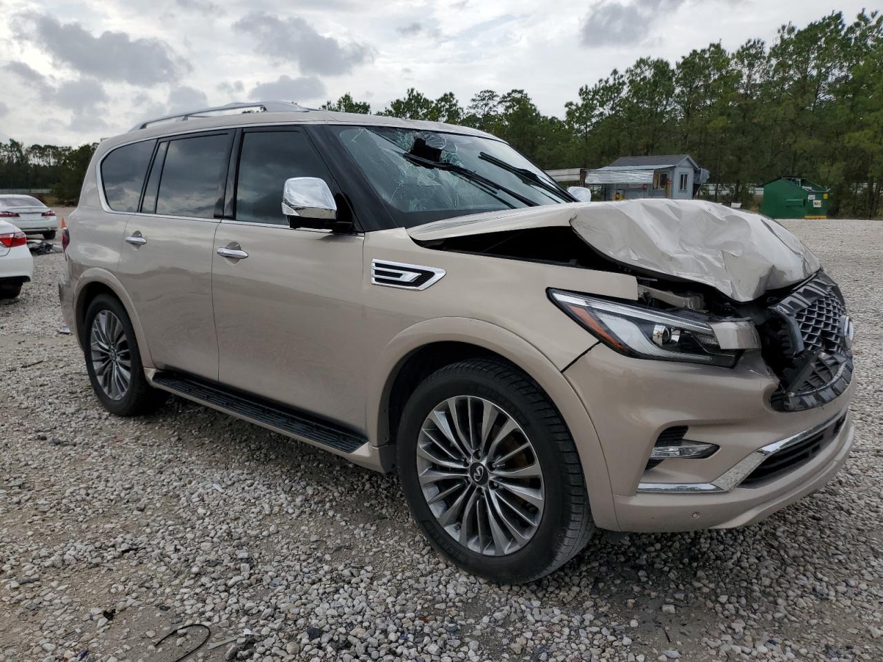 2019 Infiniti QX80 VIN JN8AZ2NFXK9685856 Copart auction photo, top/roof / front end damage thumbnail 4
