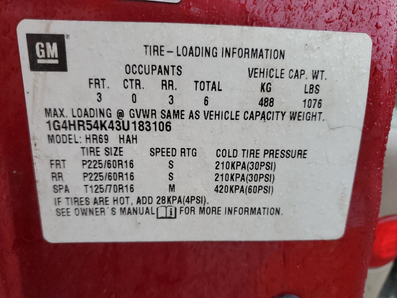 2003 Buick LeSabre VIN 1G4HR54K43U183106 Copart auction photo, front end / rear end damage thumbnail 12