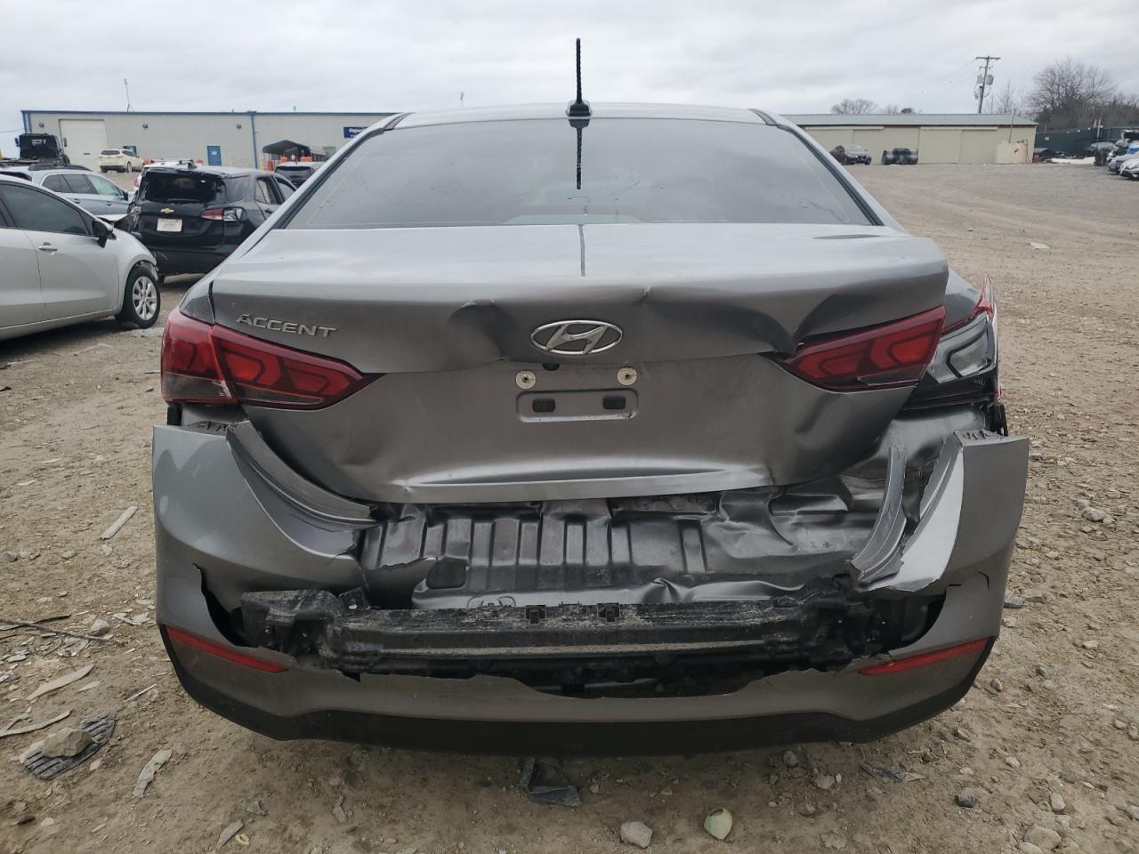 2021 Hyundai Accent VIN 3KPC24A62ME140677 Copart auction photo, rear end damage thumbnail 6