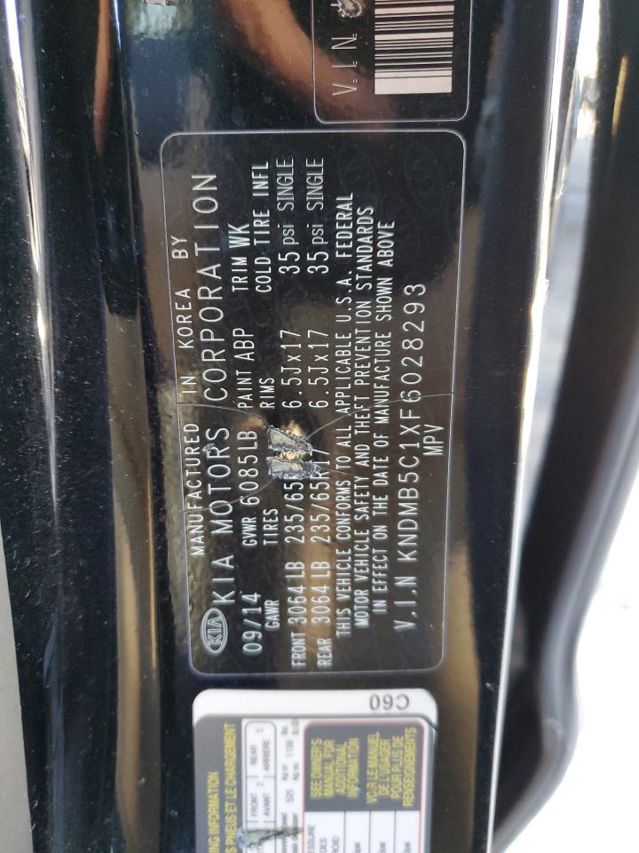 2015 KIA Sedona VIN KNDMB5C1XF6028293 Copart auction photo, front end / minor dent/scratches damage thumbnail 13