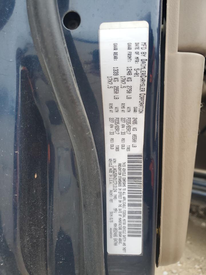 2001 Jeep Grand Cherokee VIN 1J4GW58N31C713124 Copart auction photo, side / rear end damage thumbnail 15