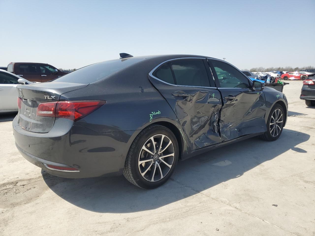 2015 Acura TLX VIN 19UUB2F35FA022475 Copart auction photo, side damage thumbnail 3