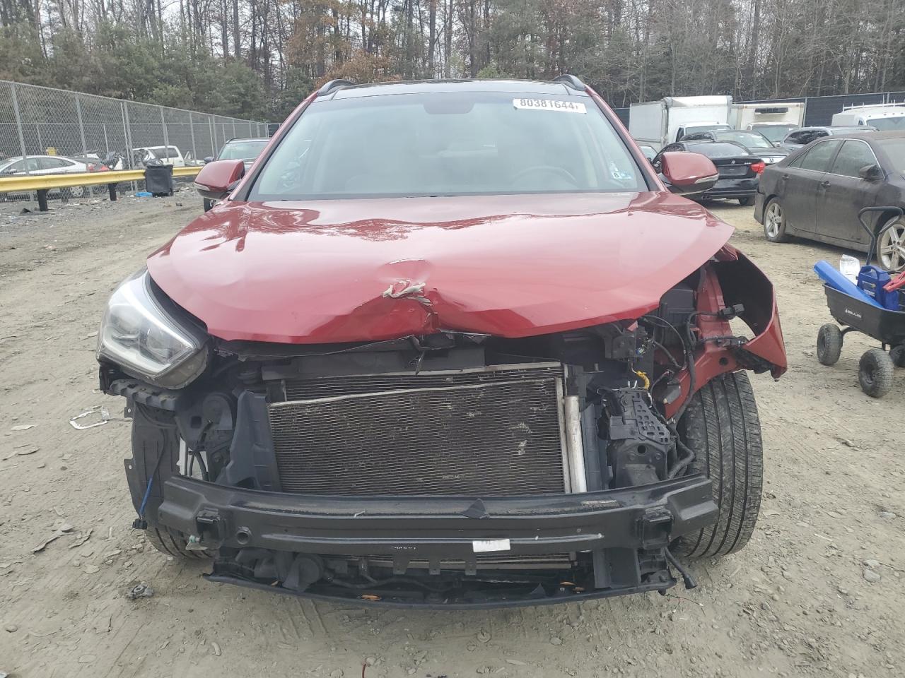 2017 Hyundai Santa Fe VIN KM8SRDHF5HU241518 Copart auction photo, front end damage thumbnail 5