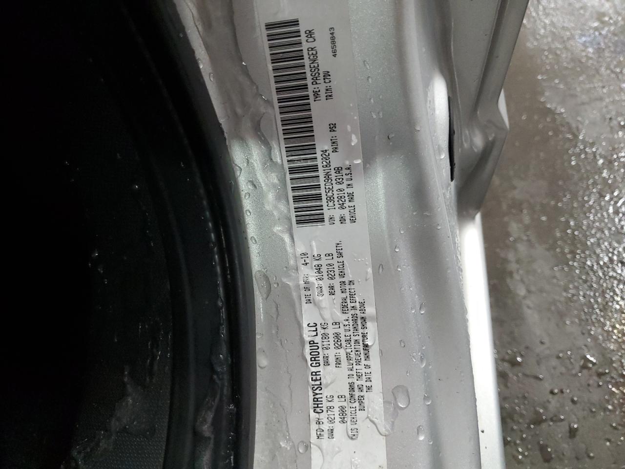 2010 Chrysler Sebring VIN 1C3BC5ED9AN182024 Copart auction photo, front end / rear end damage thumbnail 12