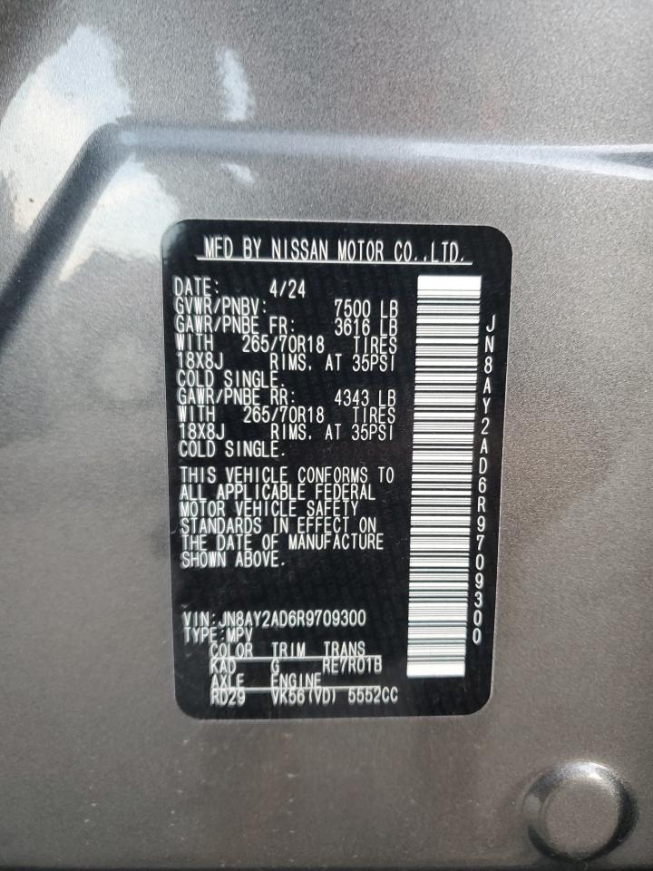 2024 Nissan Armada VIN JN8AY2AD6R9709300 Copart auction photo, burn - engine damage thumbnail 13