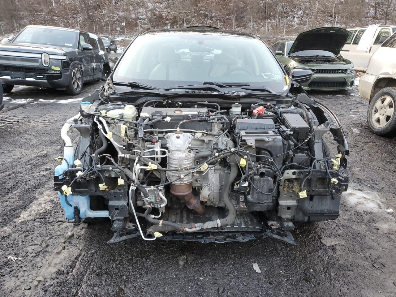 2016 Honda Civic VIN 19XFC2F74GE249095 Copart auction photo, front end / stripped damage thumbnail 5