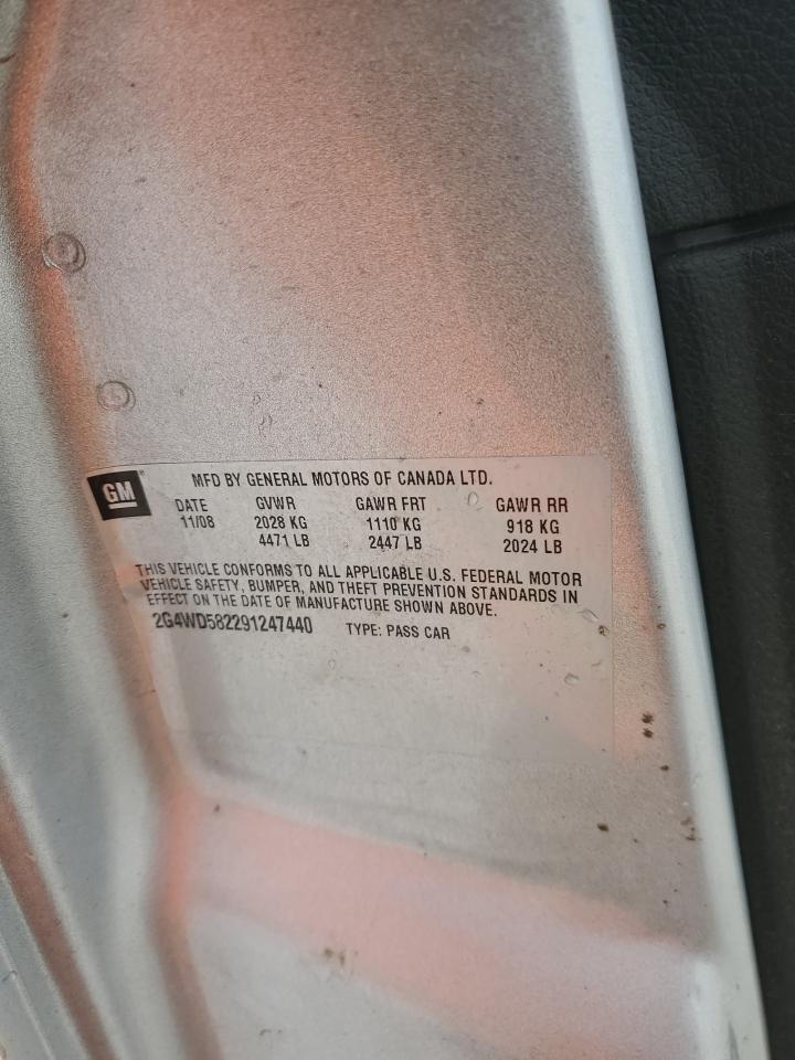 2009 Buick LaCrosse VIN 2G4WD582291247440 Copart auction photo, front end / minor dent/scratches damage thumbnail 12