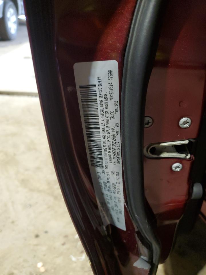 2019 RAM 1500 VIN 1C6RR7GT1KS636916 Copart auction photo, front end / side damage thumbnail 12