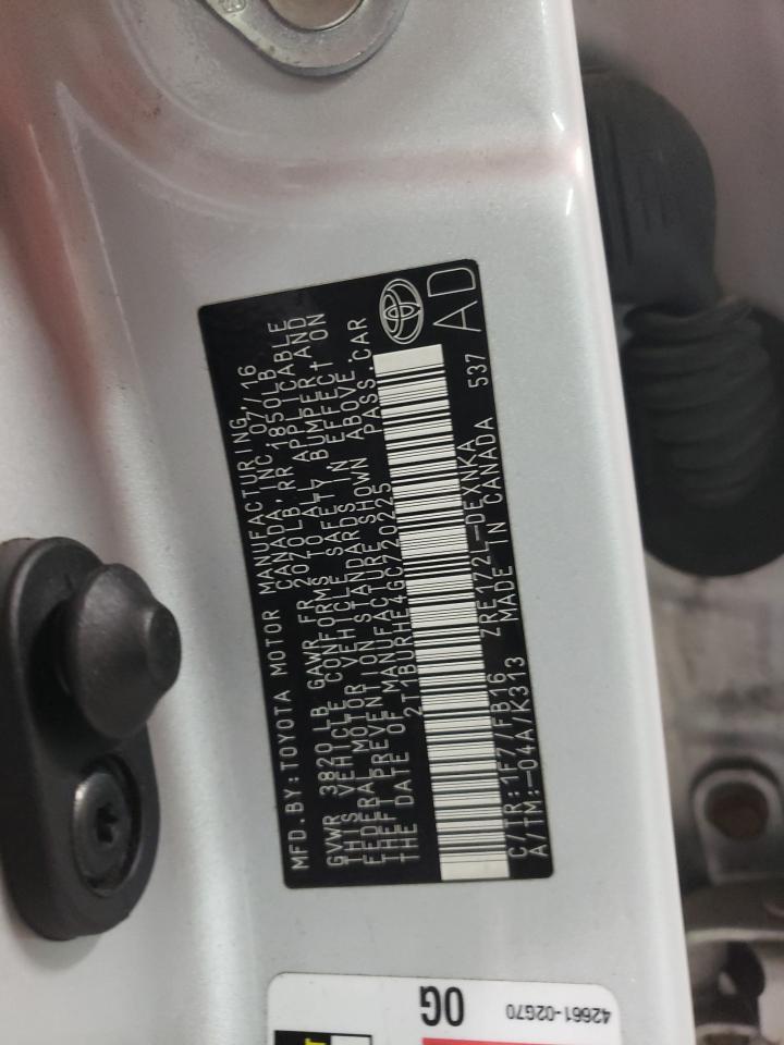 2016 Toyota Corolla VIN 2T1BURHE4GC720225 Copart auction photo, front end damage thumbnail 13
