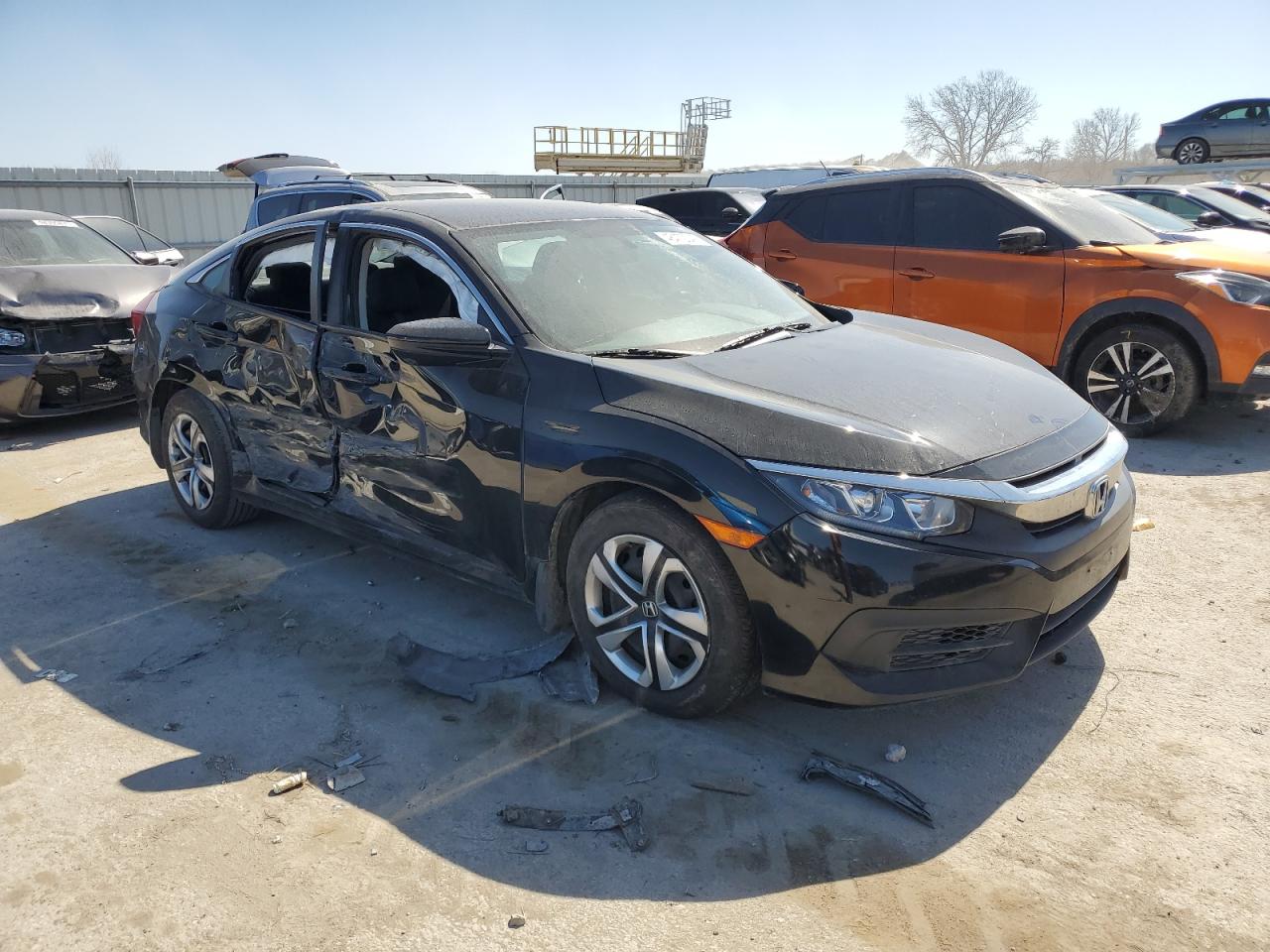 2016 Honda Civic VIN 19XFC2F57GE000160 Copart auction photo, side damage thumbnail 4