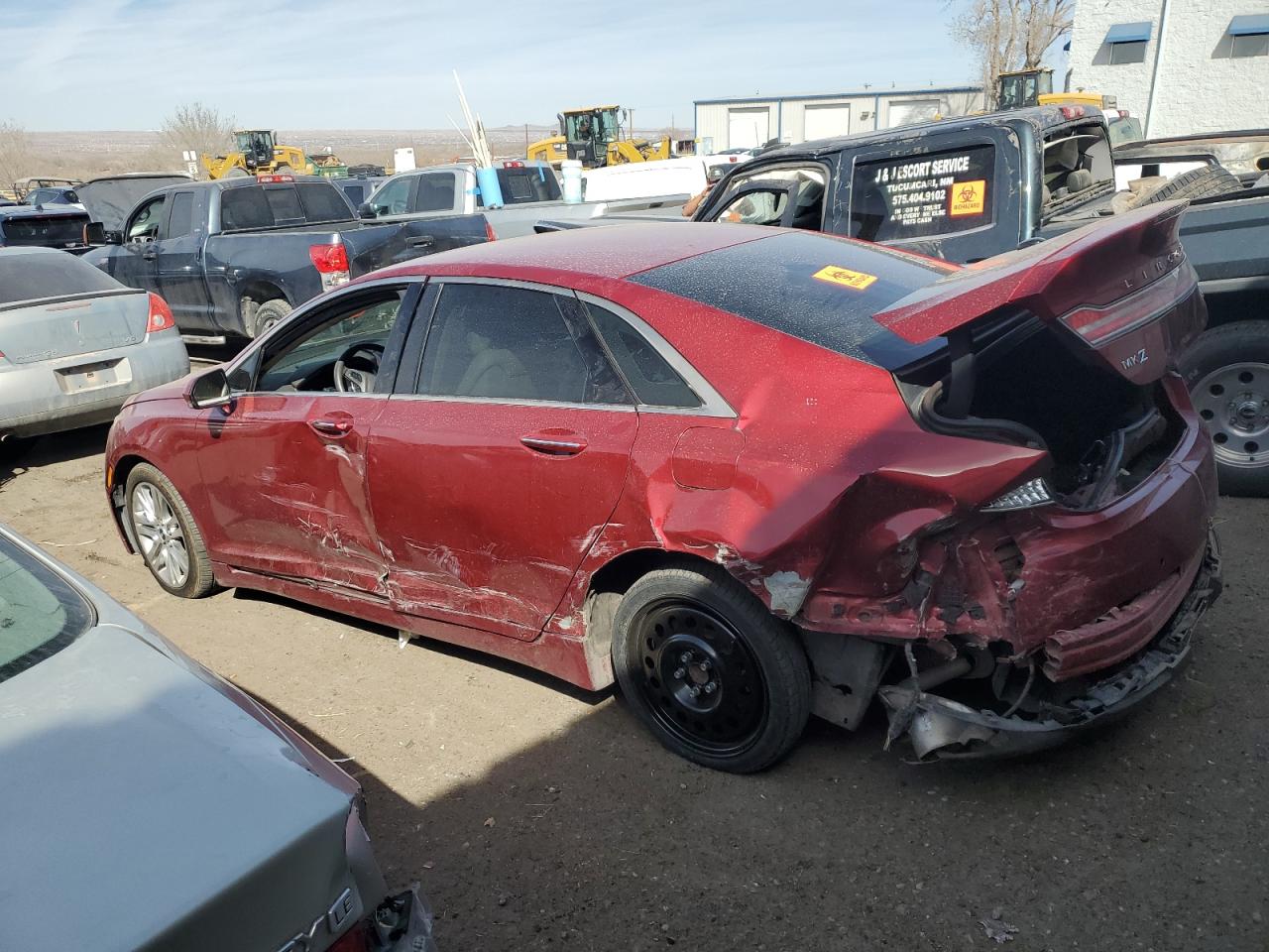 2013 Lincoln MKZ VIN 3LN6L2GK1DR814762 Copart auction photo, rear end / side damage thumbnail 2