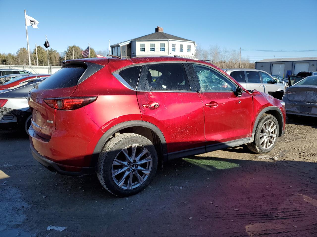 2019 Mazda CX-5 VIN JM3KFBDM2K0527760 Copart auction photo, top/roof / front end damage thumbnail 3
