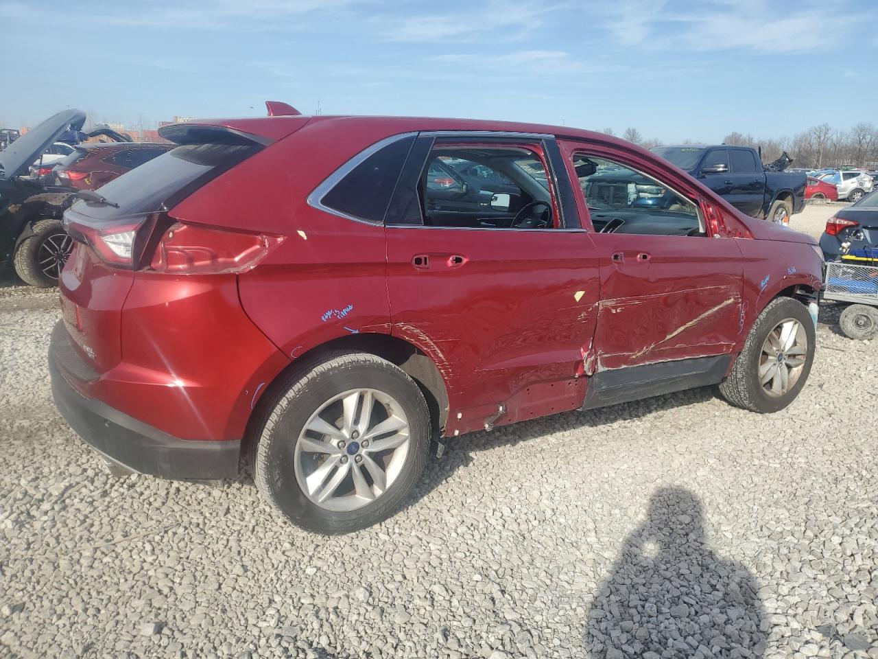 2015 Ford Edge VIN 2FMTK4J86FBB71681 Copart auction photo, side / front end damage thumbnail 3