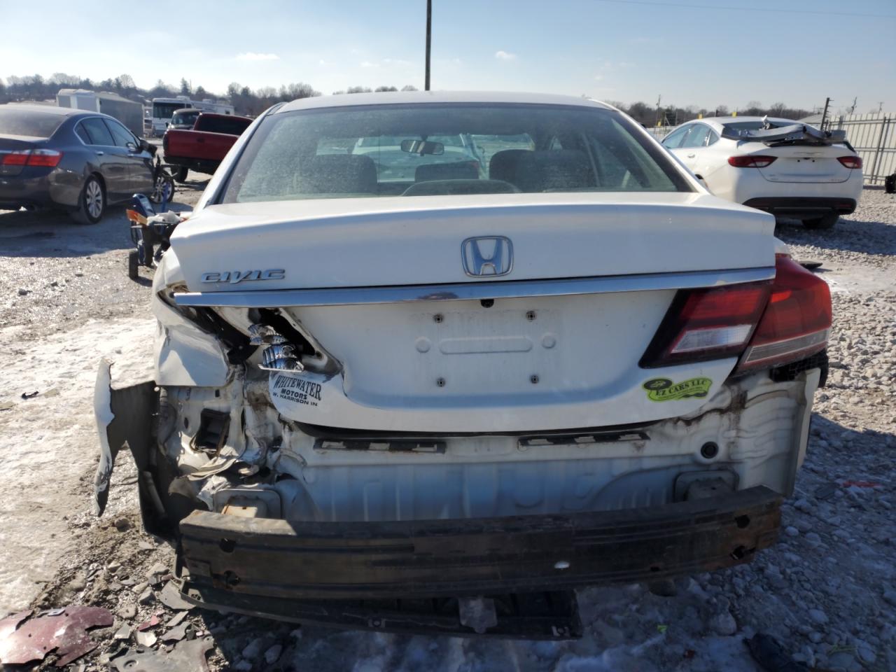2013 Honda Civic VIN 19XFB2F53DE047684 Copart auction photo, front end / rear end damage thumbnail 6