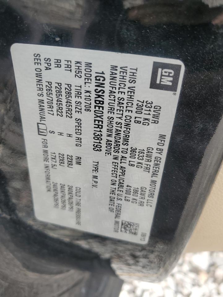 2014 Chevrolet Tahoe VIN 1GNSKBE0XER138193 Copart auction photo, front end damage thumbnail 13