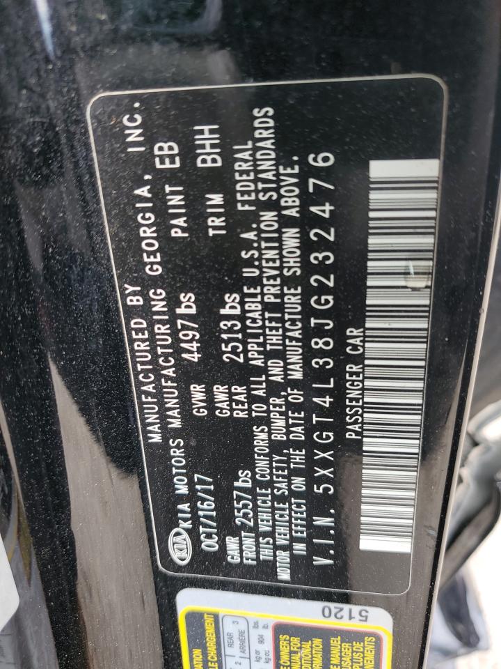2018 KIA Optima VIN 5XXGT4L38JG232476 Copart auction photo, rear end / side damage thumbnail 14