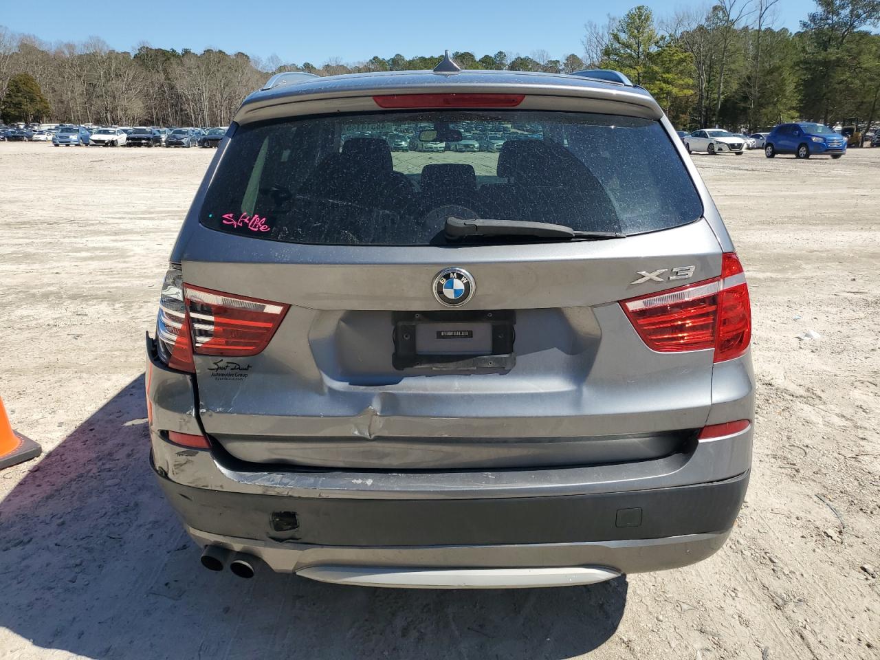 2011 BMW X3 VIN 5UXWX5C55BL706326 Copart auction photo, rear end damage thumbnail 6