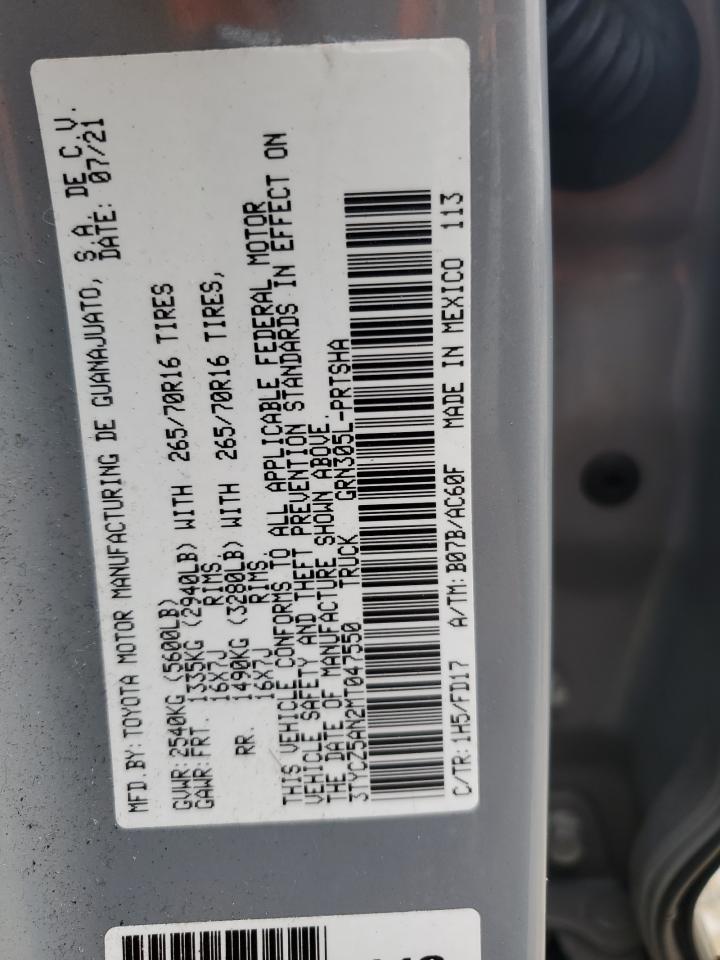 2021 Toyota Tacoma VIN 3TYCZ5AN2MT047550 Copart auction photo, front end damage thumbnail 14