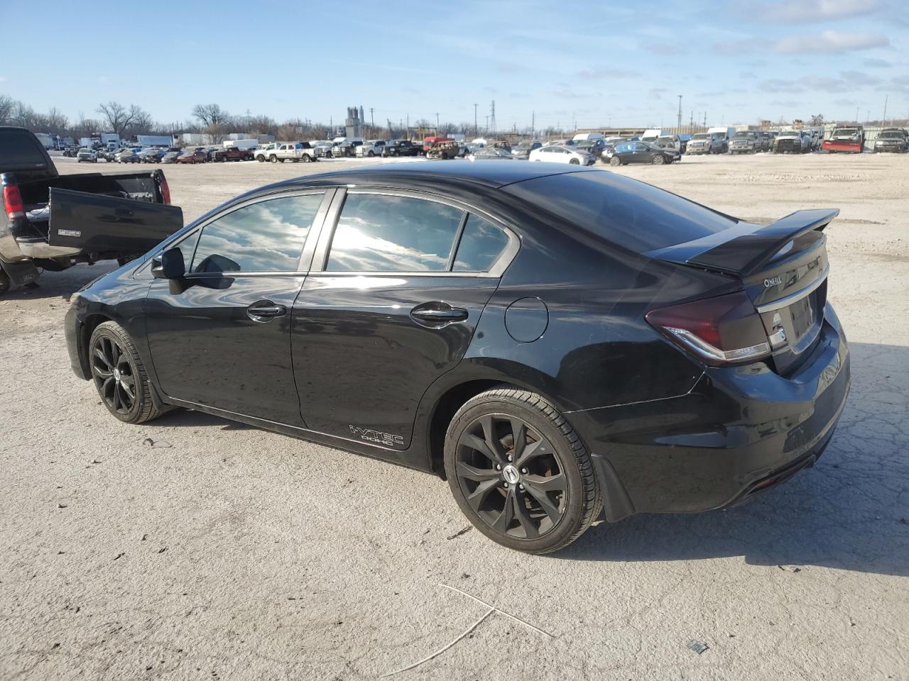 2013 Honda Civic VIN 2HGFB6E50DH706710 Copart auction photo, rear end damage thumbnail 2
