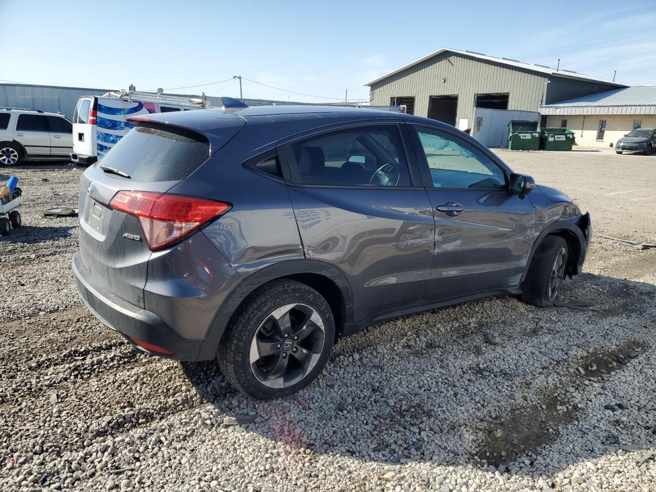 2018 Honda HR-V VIN 3CZRU6H57JG728761 Copart auction photo, side / front end damage thumbnail 3