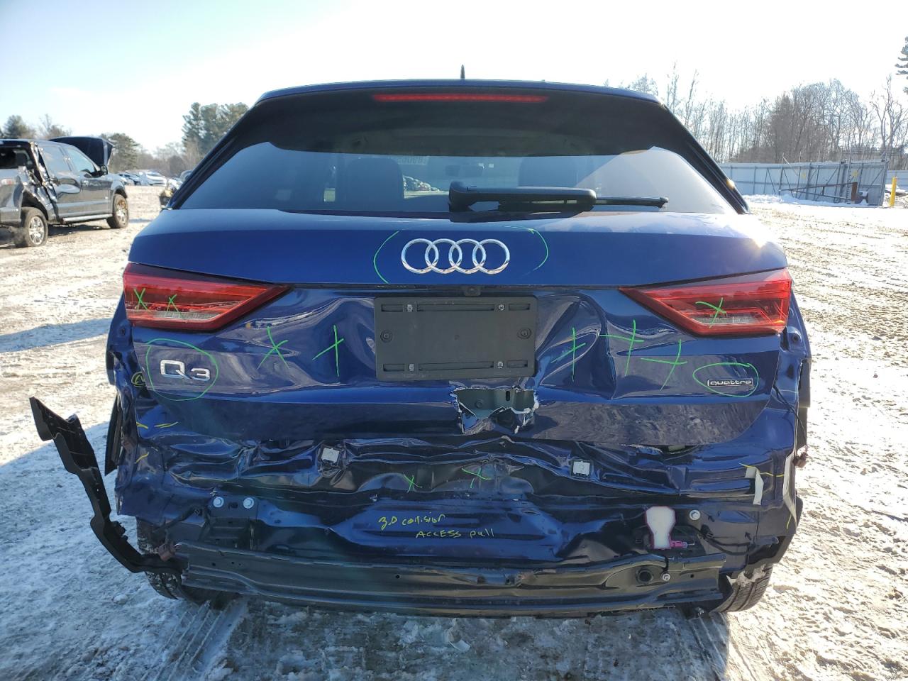 2023 Audi Q3 VIN WA1EECF35P1136763 Copart auction photo, rear end damage thumbnail 6
