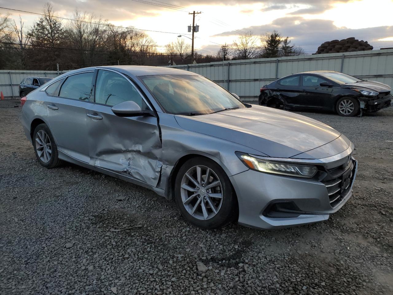 2021 Honda Accord VIN 1HGCV1F12MA072792 Copart auction photo, side / front end damage thumbnail 4