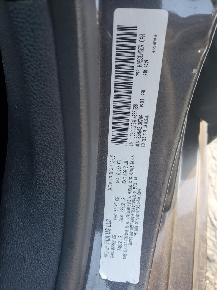 2015 Chrysler 200 VIN 1C3CCCAB4FN685688 Copart auction photo, mechanical / side damage thumbnail 12