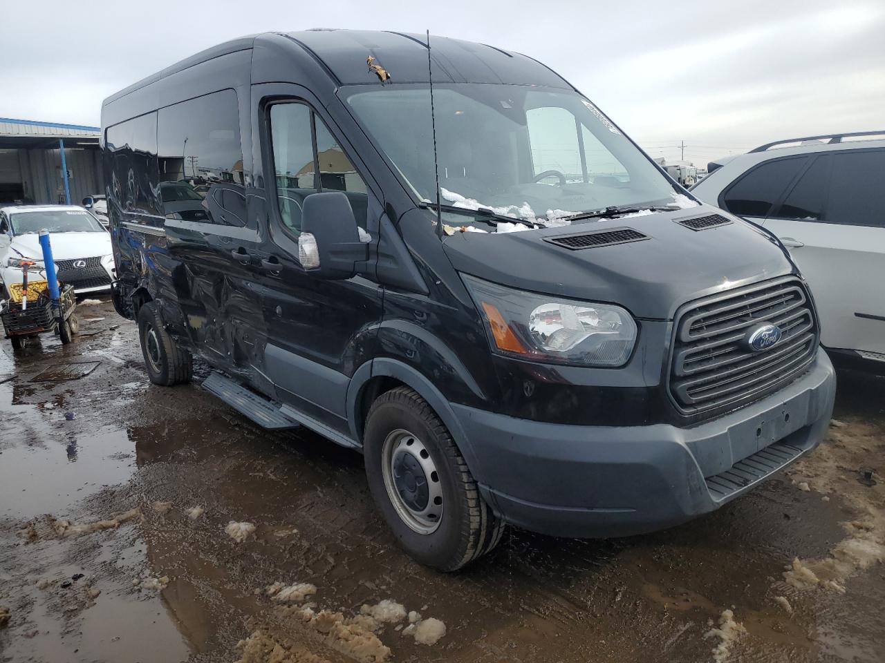 2015 Ford Transit VIN 1FTYR2CM6FKA82512 Copart auction photo, side damage thumbnail 4