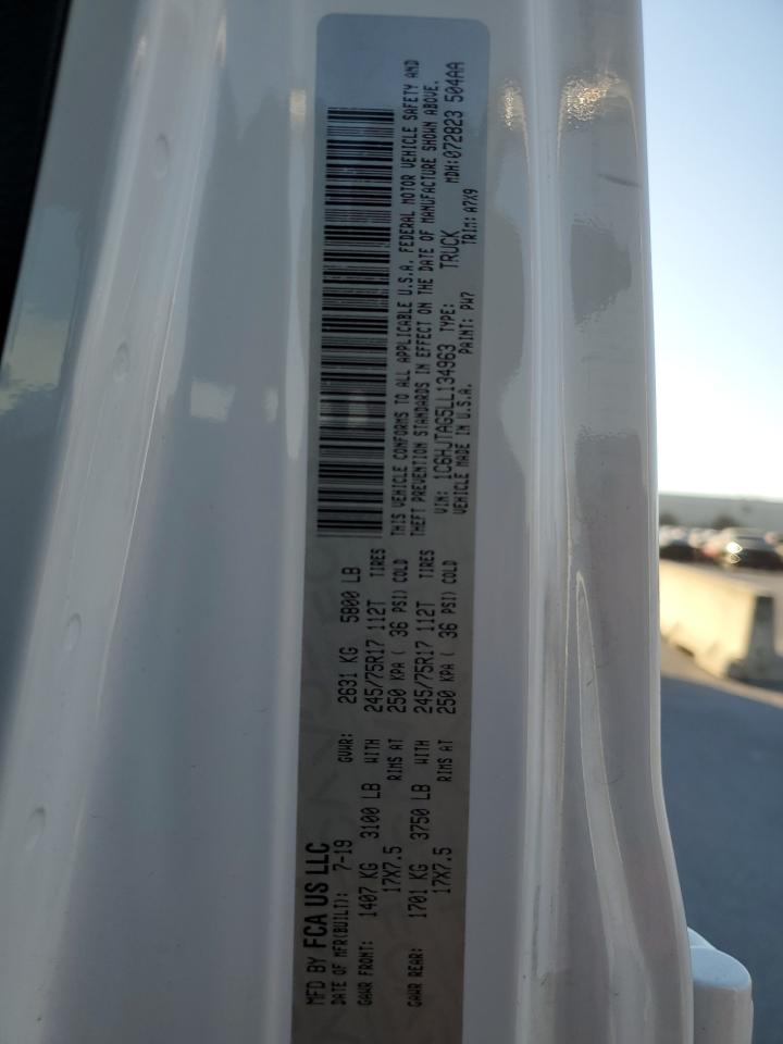 2020 Jeep Gladiator VIN 1C6HJTAG5LL134963 Copart auction photo, front end / rear end damage thumbnail 13