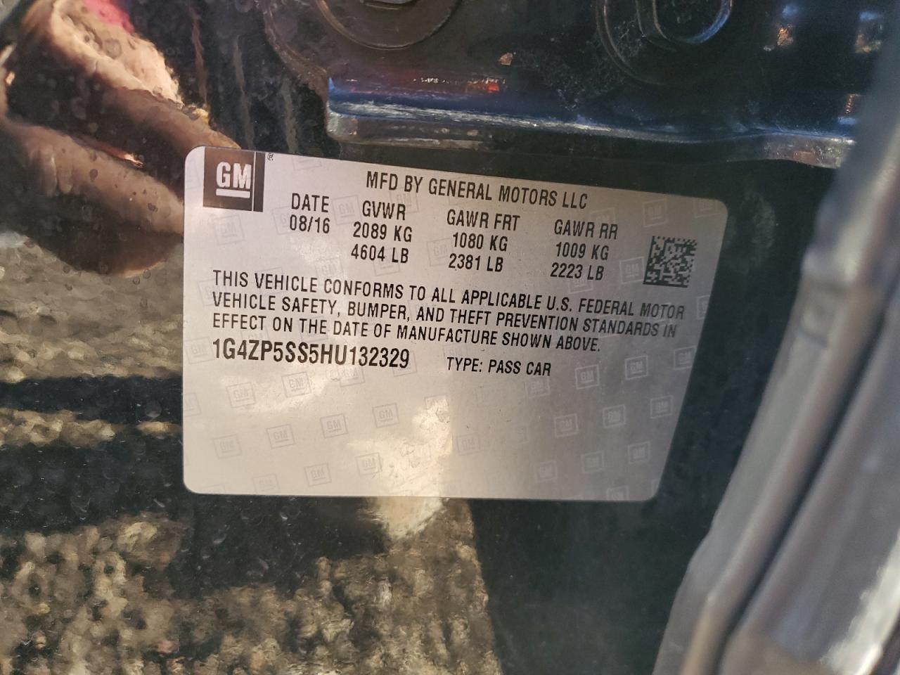 2017 Buick LaCrosse VIN 1G4ZP5SS5HU132329 Copart auction photo, front end / side damage thumbnail 12