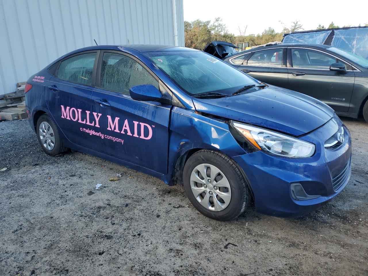 2017 Hyundai Accent VIN KMHCT4AE9HU262086 Copart auction photo, top/roof / front end damage thumbnail 4