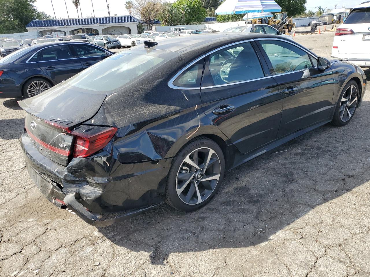 2023 Hyundai Sonata VIN KMHL44J2XPA274413 Copart auction photo, rear end damage thumbnail 3