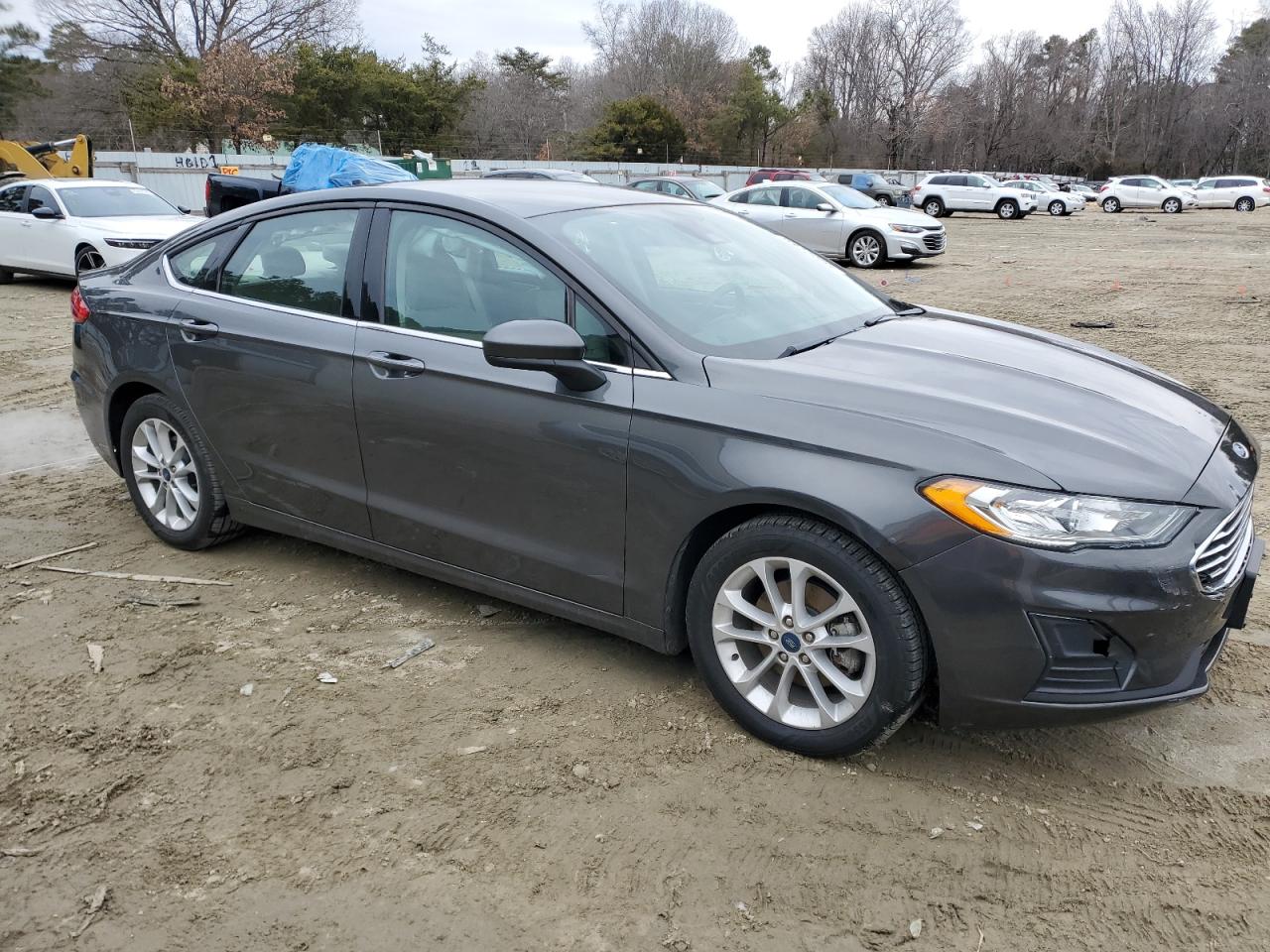 2019 Ford Fusion VIN 3FA6P0HD1KR145747 Copart auction photo, side / front end damage thumbnail 4