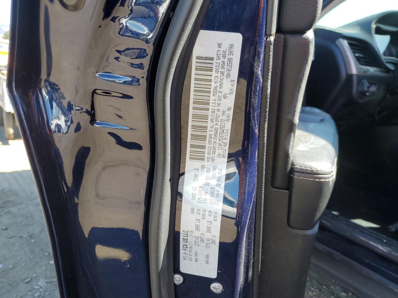 2016 Jeep Grand Cherokee VIN 1C4PJMDS7GW252172 Copart auction photo, front end / side damage thumbnail 12