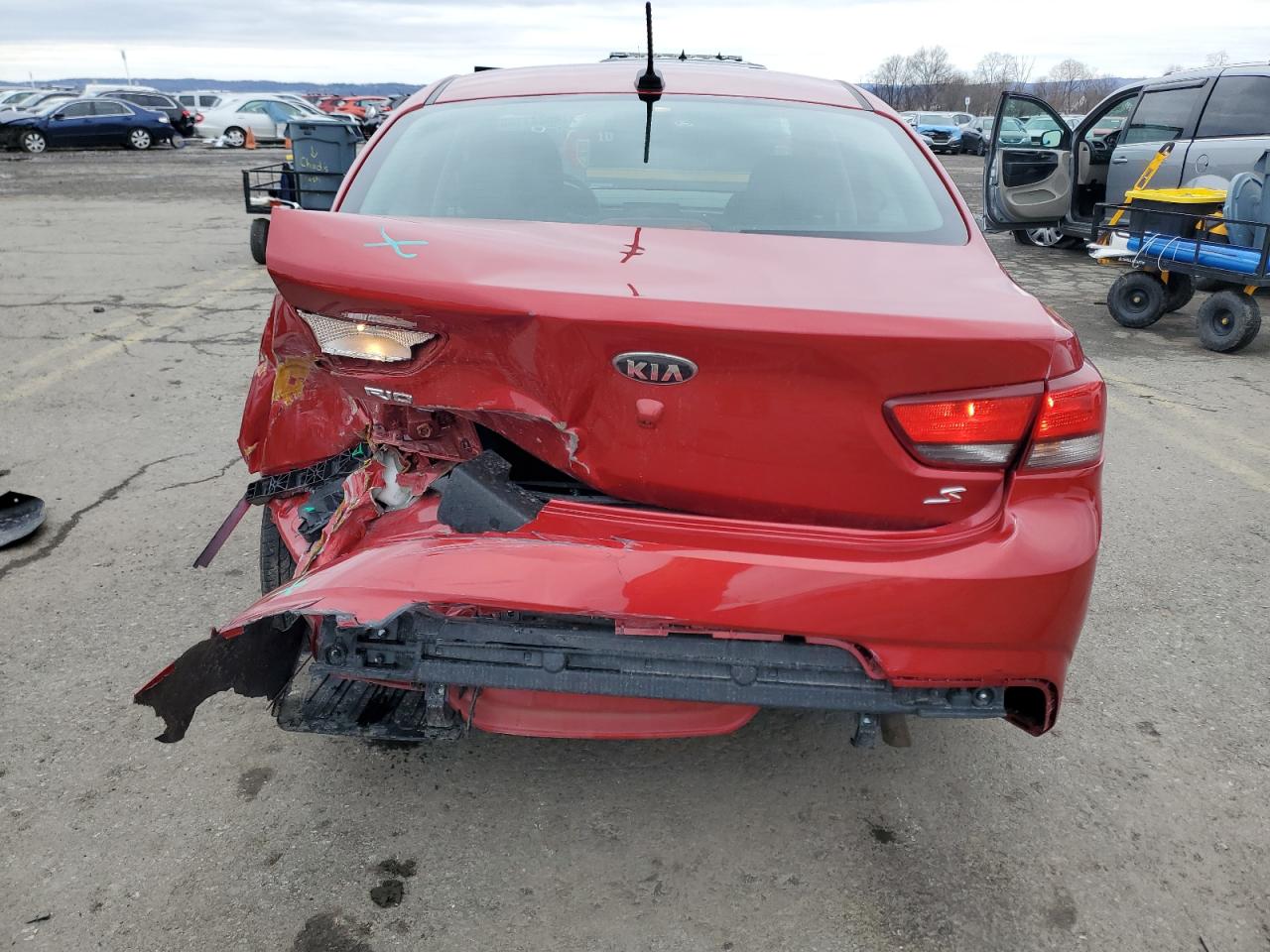 2019 KIA Rio VIN 3KPA24AB1KE186955 Copart auction photo, rear end damage thumbnail 6