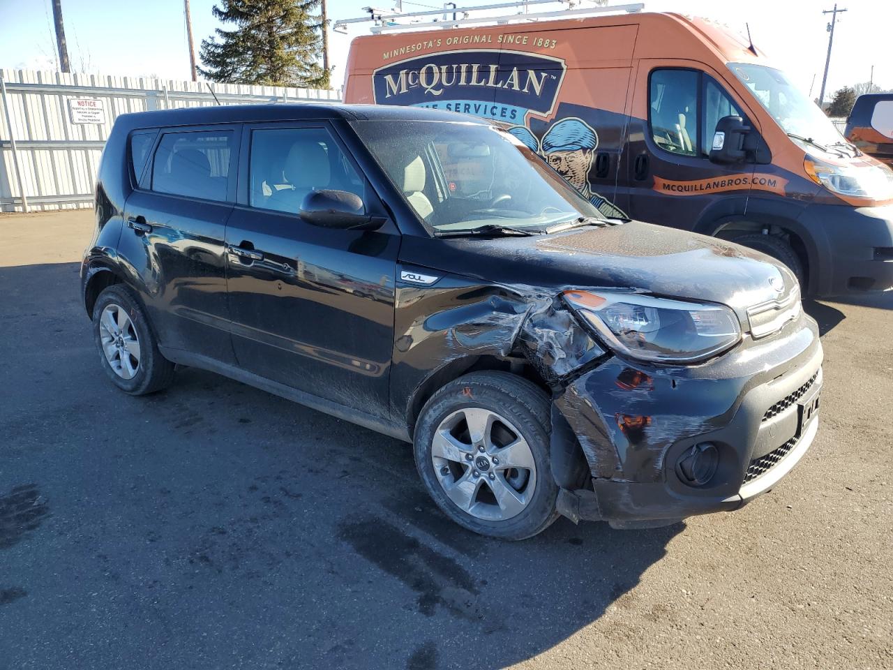 2019 KIA Soul VIN KNDJN2A20K7680137 Copart auction photo, front end / side damage thumbnail 4