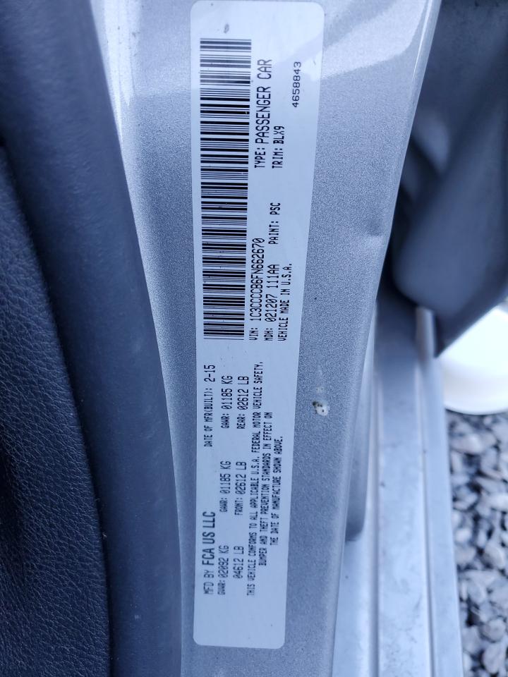 2015 Chrysler 200 VIN 1C3CCCCB6FN662670 Copart auction photo, front end / side damage thumbnail 12
