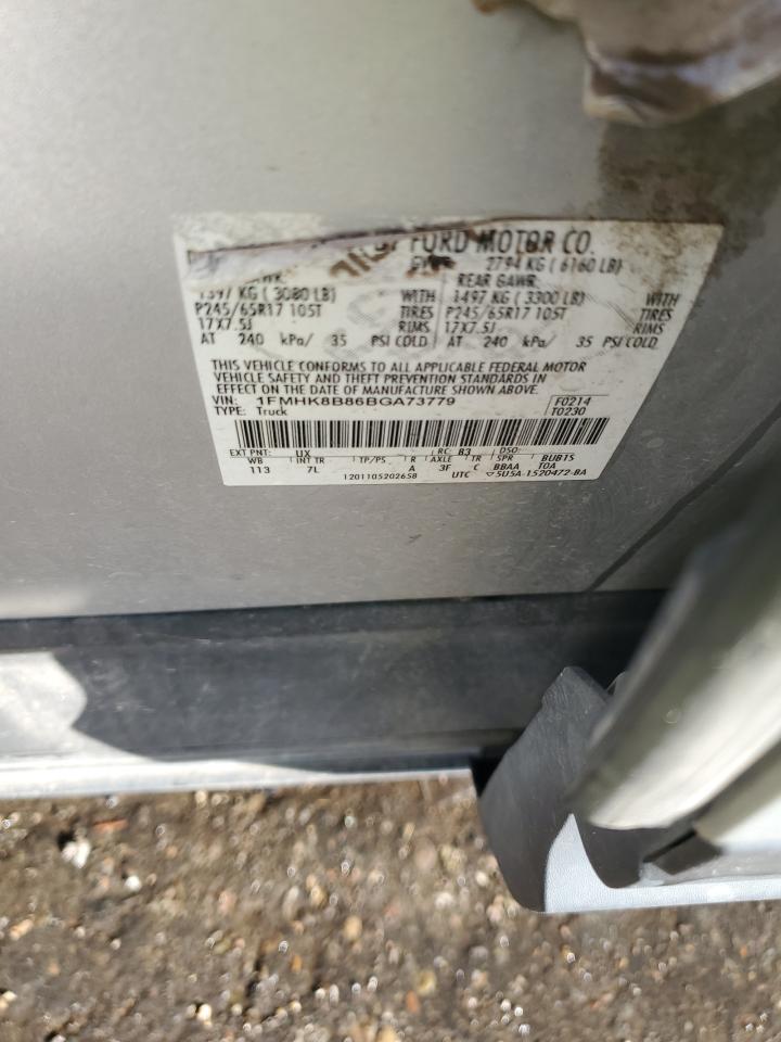 2011 Ford Explorer VIN 1FMHK8B86BGA73779 Copart auction photo, front end damage thumbnail 13