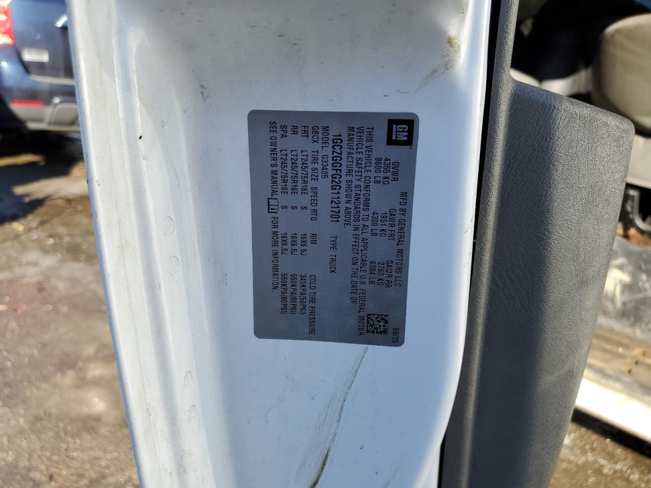 2016 Chevrolet Express VIN 1GCZGGFG2G1121701 Copart auction photo, front end damage thumbnail 13
