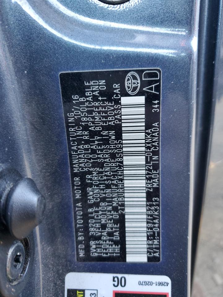 2017 Toyota Corolla VIN 2T1BURHEXHC785095 Copart auction photo, front end damage thumbnail 15