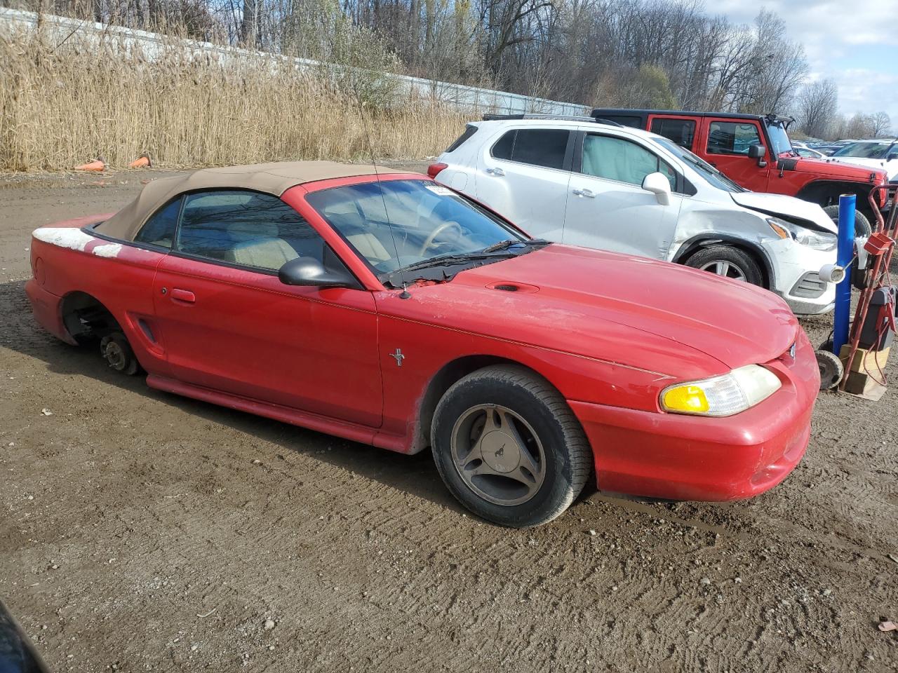 1998 Ford Mustang VIN 1FAFP4444WF130952 Copart auction photo, front end / side damage thumbnail 4