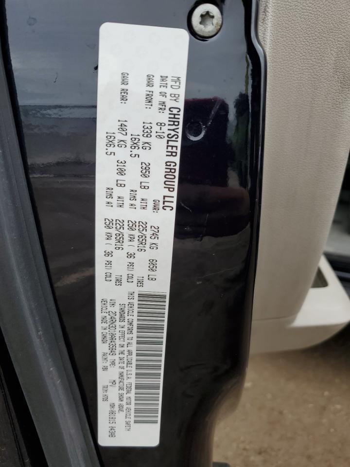 2010 Dodge Caravan VIN 2D4RN3D10AR435849 Copart auction photo, side / front end damage thumbnail 15