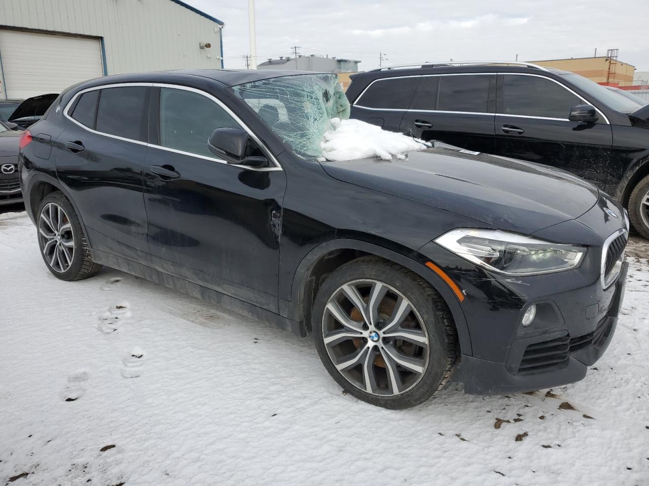 2018 BMW X2 VIN WBXYJ5C36JEF75295 Copart auction photo, top/roof / front end damage thumbnail 4