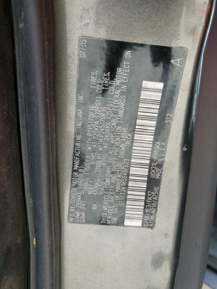 2005 Toyota Tundra VIN 5TBET34165S497523 Copart auction photo, front end damage thumbnail 12