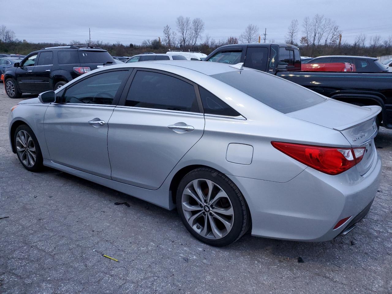 2014 Hyundai Sonata VIN 5NPEC4AC8EH888620 Copart auction photo, front end / rear end damage thumbnail 2